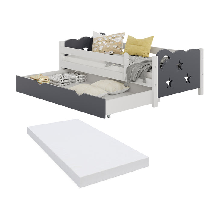 Vitalispa Letto per bambini Grigio 70x140 cm con cassetto e materasso