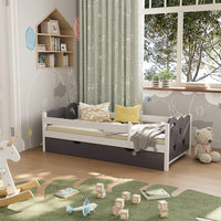 Vitalispa Letto per bambini Grigio 80x160 cm con cassetto, senza materasso