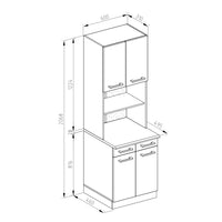 Vicco Cucine componibili piccole Bianco lucido 60 cm , PL Marmo