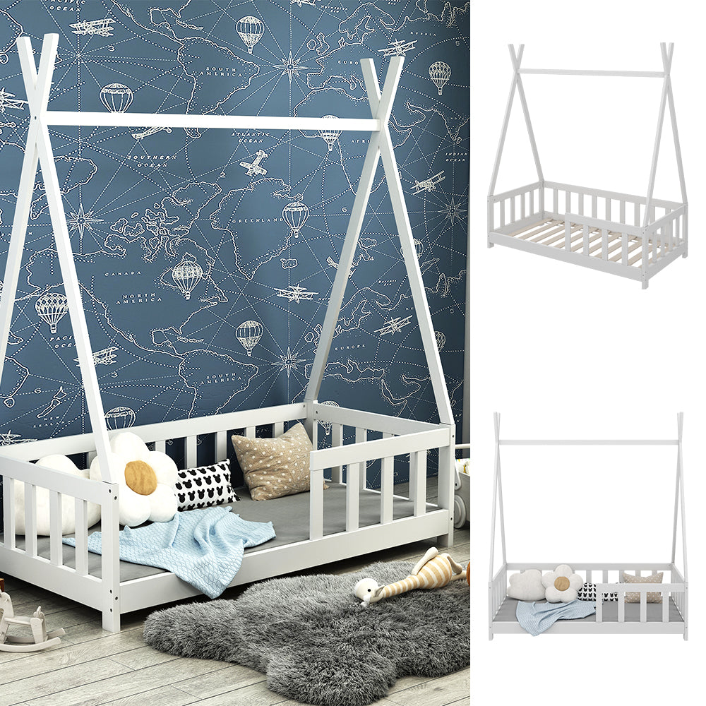 Vitalispa Lettino per bambini Bianco 70x140 cm con protezione anticaduta