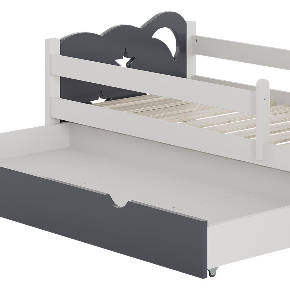 Vitalispa Letto per bambini Grigio 80x160 cm con cassetto, senza materasso