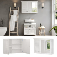 Vicco Specchio contenitore bagno Bianco 68 x 48 cm con 2 porte