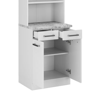 Vicco Cucine componibili piccole Bianco lucido 60 cm , PL Marmo