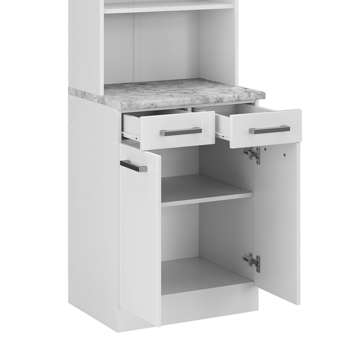 Vicco Cucine componibili piccole Bianco lucido 60 cm , PL Marmo