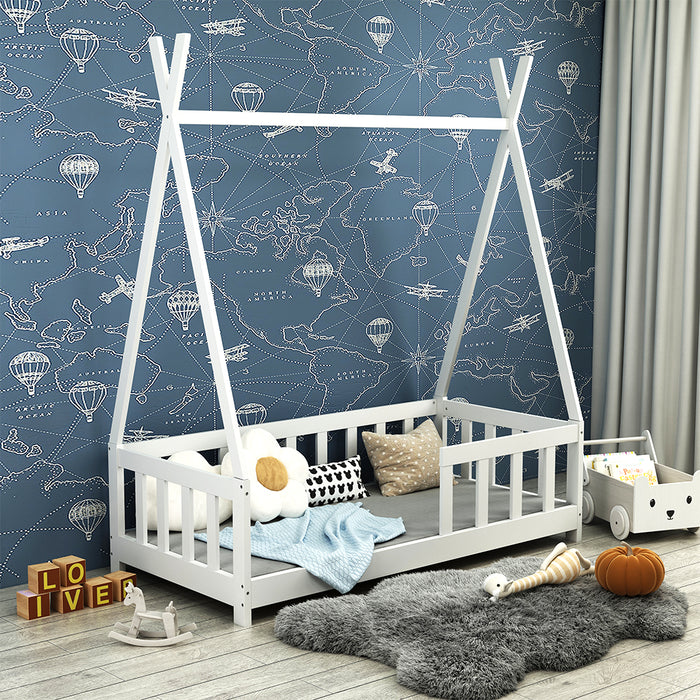 Vitalispa Lettino per bambini Bianco 70x140 cm con protezione anticaduta