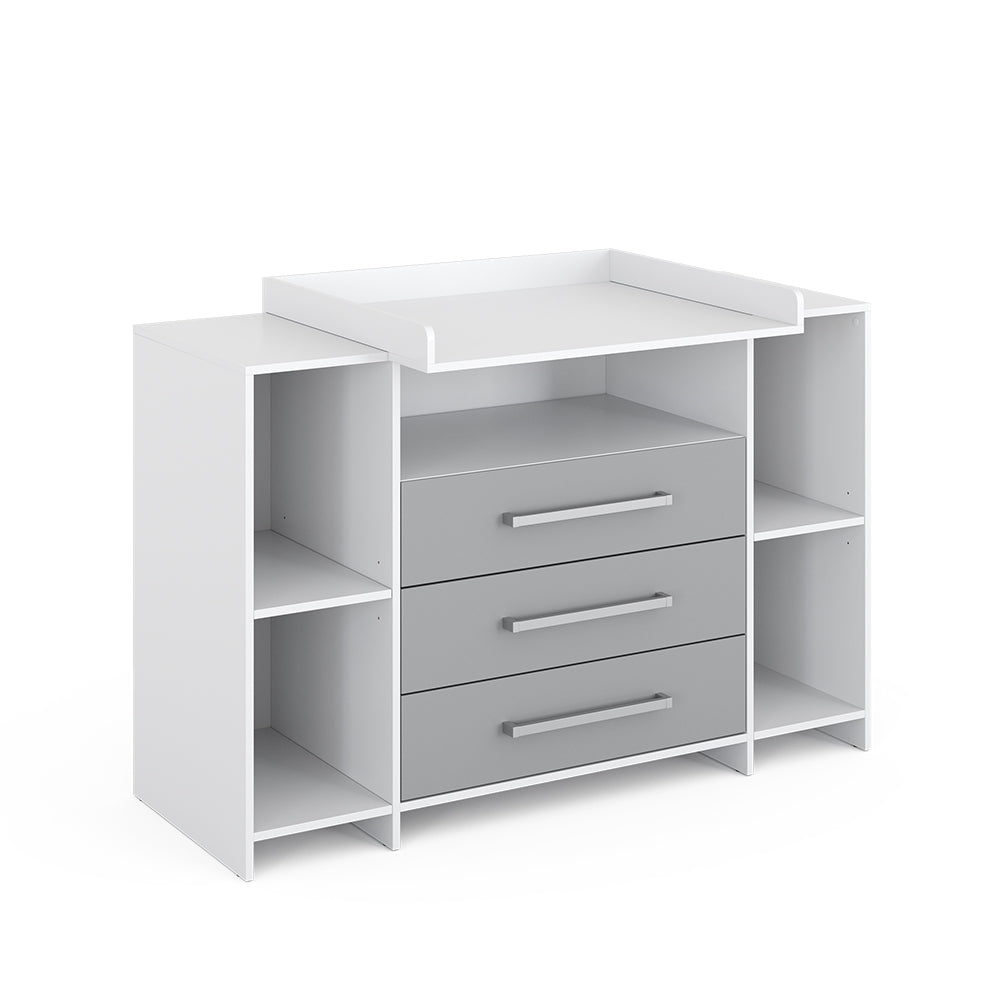 Vicco Fasciatoio Bianco/Grigio 143 x 100 cm XL con cassetti