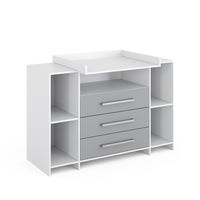 Vicco Fasciatoio Bianco/Grigio 143 x 100 cm XL con cassetti