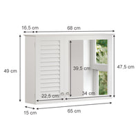 Vicco Specchio contenitore bagno Bianco 68 x 48 cm con 2 porte