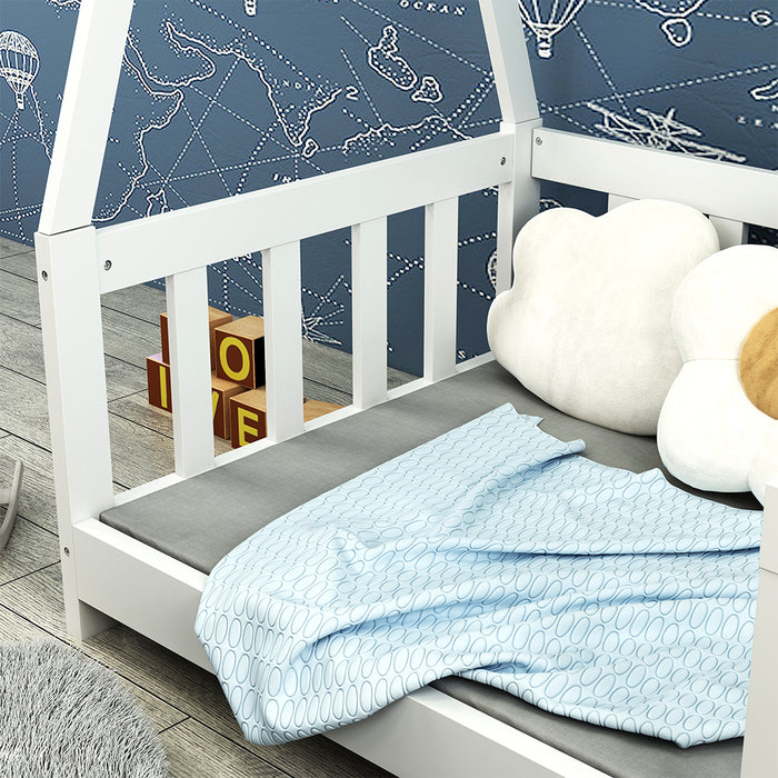 Vitalispa Lettino per bambini Bianco 70x140 cm con protezione anticaduta