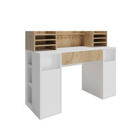 Vicco Scrivania con ripiani Bianco/Sonoma 126.8 x 50 cm XL con ripiani