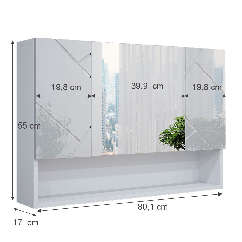 Vicco Specchio contenitore bagno Bianco lucido 80.1 x 55 cm