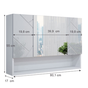 Vicco Specchio contenitore bagno Bianco lucido 80.1 x 55 cm