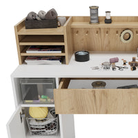 Vicco Scrivania con ripiani Bianco/Sonoma 126.8 x 50 cm XL con ripiani