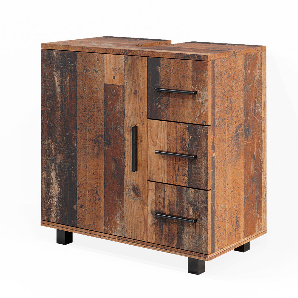 Vicco Mobile sottolavabo per bagno Rovere rustico 60 x 60 cm con anta e 3 cassetti