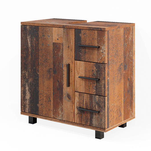 Vicco Mobile sottolavabo per bagno Rovere rustico 60 x 60 cm con anta e 3 cassetti