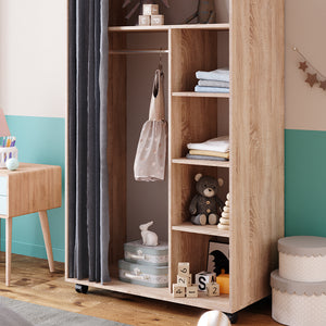 Vicco Armadio multifunzione Sonoma 100 x 168 cm aperto, con rotelle