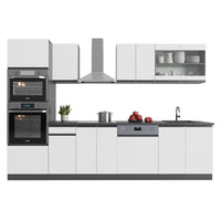 Vicco Cucina componibile Bianco/antracite 300 cm con armadio alto, PL Antracite