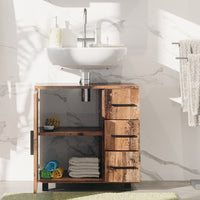 Vicco Mobile sottolavabo per bagno Rovere rustico 60 x 60 cm con anta e 3 cassetti