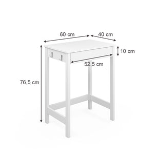 Vicco Scrivania Bianco 60 x 40 cm con cassetto