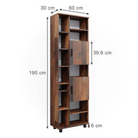 Vicco Armadio per il bagno Rovere rustico 60 x 190 cm con ante e vani a giorno