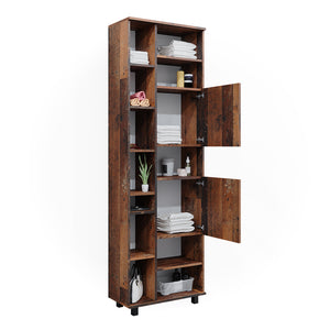 Vicco Armadio per il bagno Rovere rustico 60 x 190 cm con ante e vani a giorno