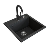 Bergström Lavello Nero 49 x 50 cm con raccordo nero