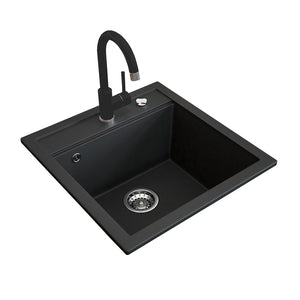 Bergström Lavello Nero 49 x 50 cm con raccordo nero