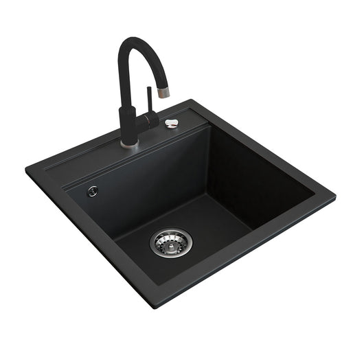 Bergström Lavello Nero 49 x 50 cm con raccordo nero