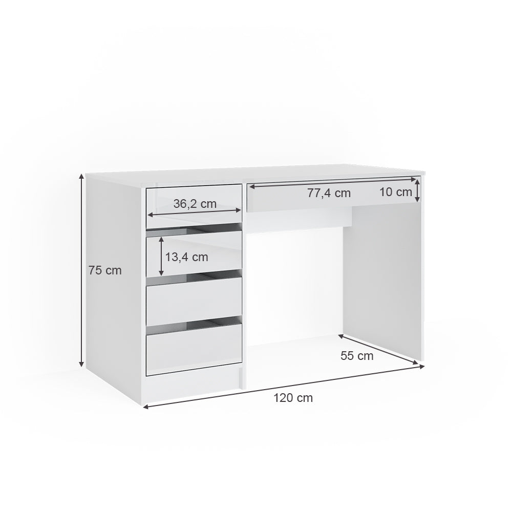 Tavolino Vicco bianco, lucido, 55 cm