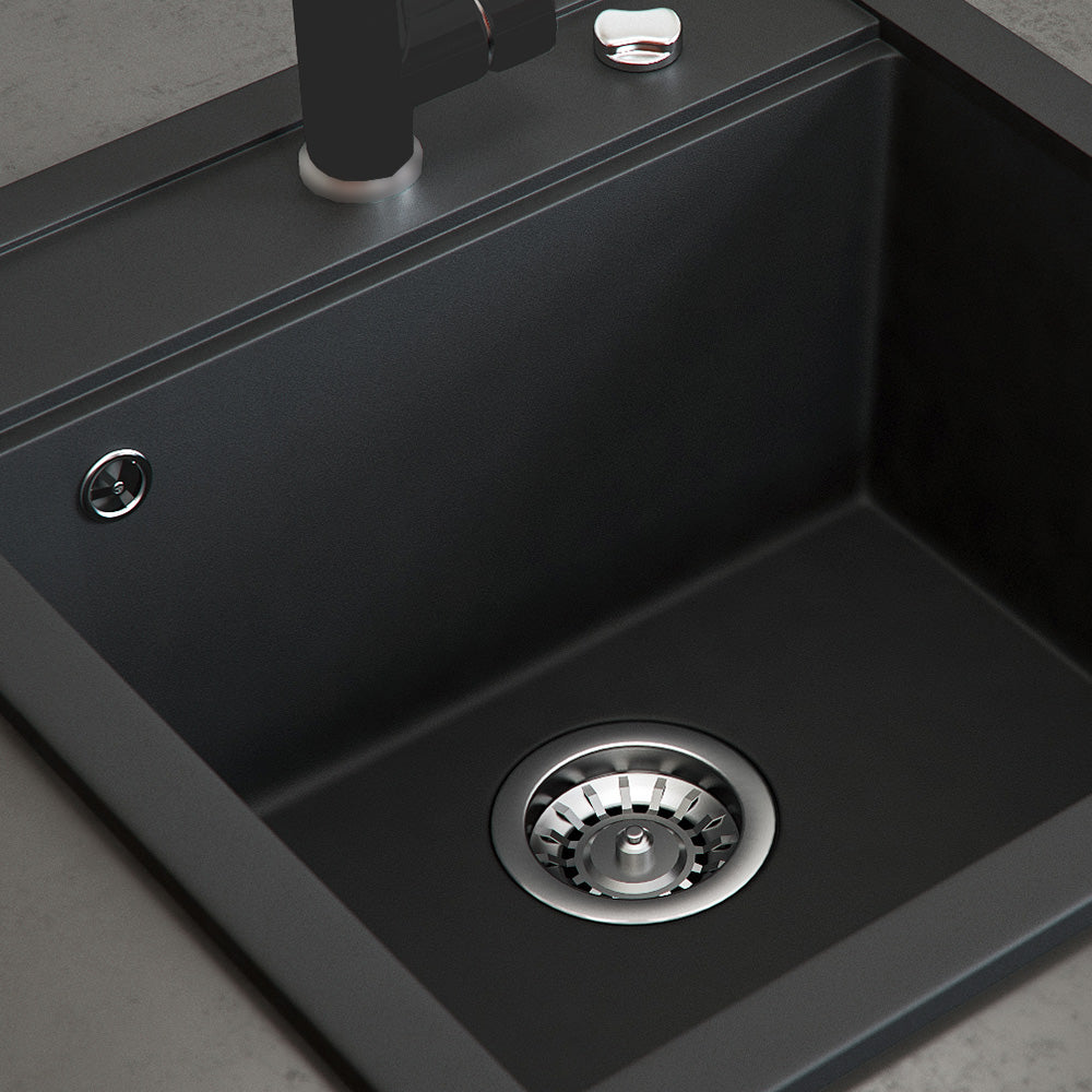 Bergström Lavello Nero 49 x 50 cm con raccordo nero