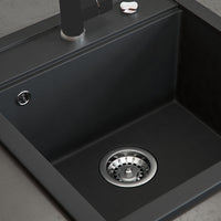 Bergström Lavello Nero 49 x 50 cm con raccordo nero