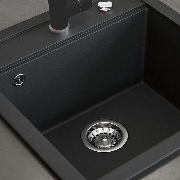 Bergström Lavello Nero 49 x 50 cm con raccordo nero