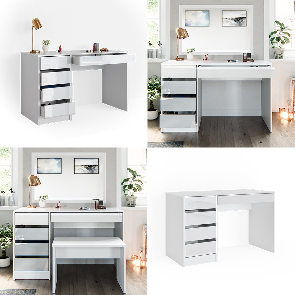 Tavolino Vicco bianco, lucido, 55 cm