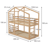 Vitalispa Letto a castello Legno naturale 90x200 cm