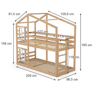 Vitalispa Letto a castello Legno naturale 90x200 cm