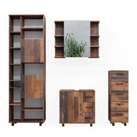 Vicco Set di mobili da bagno Rovere rustico 4 parti