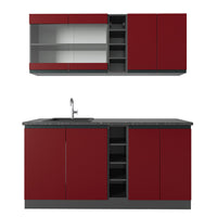 Vicco Cucina completa Rosso/antracite 160 cm , PL Antracite