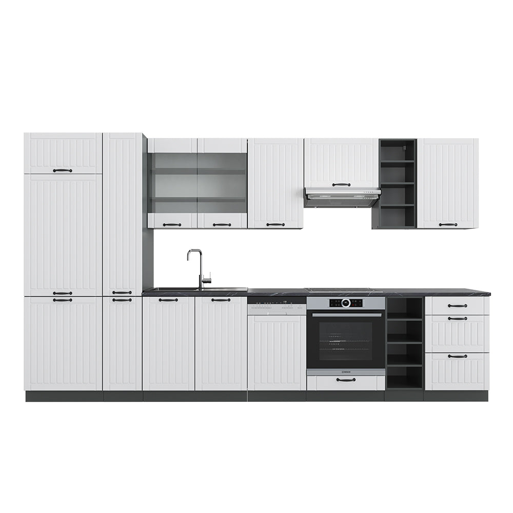 Vicco Cucina componibile Bianco casa di campagna/antracite 355 cm , PL Antracite