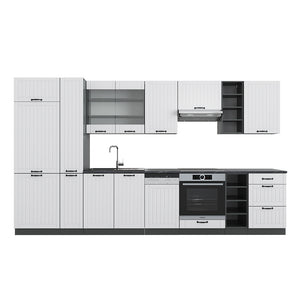 Vicco Cucina componibile Bianco casa di campagna/antracite 355 cm , PL Antracite
