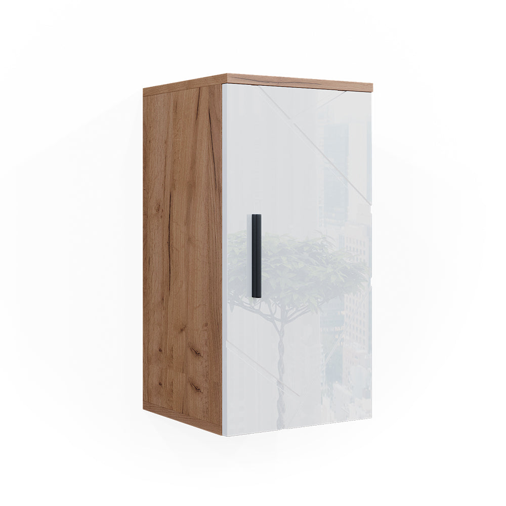 Vicco Mobile bagno Bianco lucido/oro power oak 30 x 59 cm con ripiano