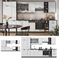 Vicco Cucina componibile Bianco casa di campagna/antracite 355 cm , PL Rovere