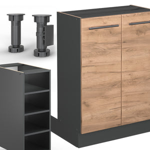 Vicco Isola cucina Quercia dorata/antracite 90 cm senza piano di lavoro