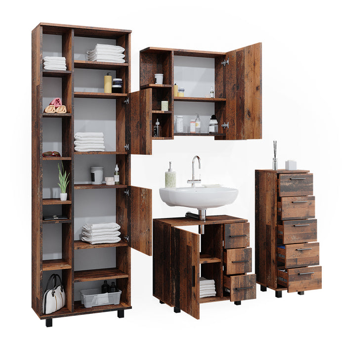 Vicco Set di mobili da bagno Rovere rustico 4 parti