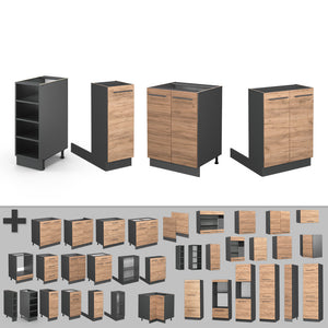 Vicco Isola cucina Quercia dorata/antracite 90 cm senza piano di lavoro