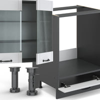 Vicco Cucina componibile Bianco casa di campagna/antracite 355 cm , PL Antracite