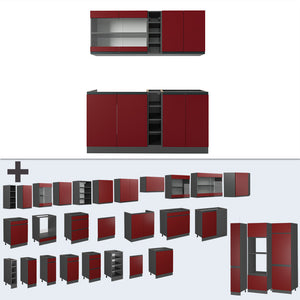 Vicco Cucina completa Rosso/antracite 160 cm , PL Marmo