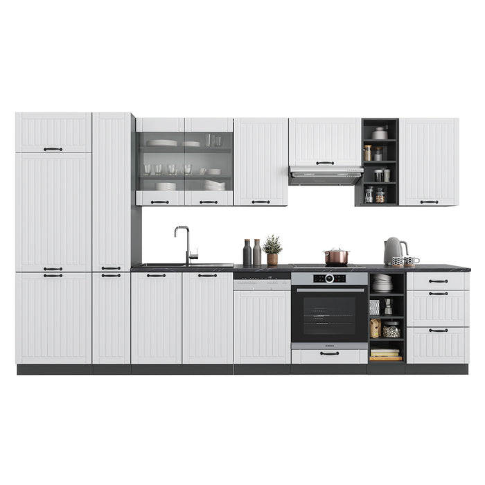 Vicco Cucina componibile Bianco casa di campagna/antracite 355 cm , PL Antracite