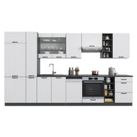 Vicco Cucina componibile Bianco casa di campagna/antracite 355 cm , PL Marmo