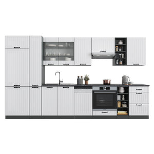 Vicco Cucina componibile Bianco casa di campagna/antracite 355 cm , PL Marmo