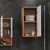 Vicco Mobile bagno Bianco lucido/oro power oak 30 x 59 cm con ripiano